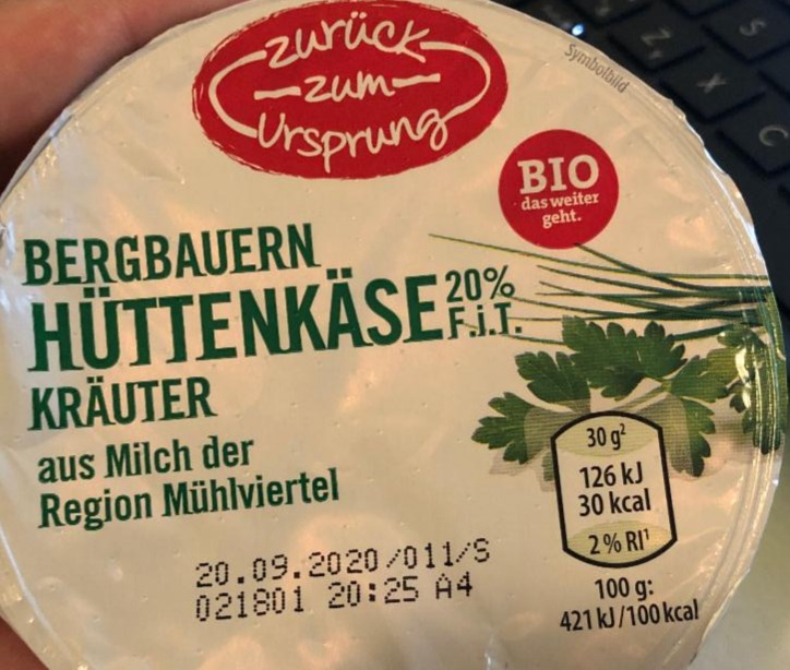 Fotografie - bergbauern hüttekäse 20% f.i.t kräuter