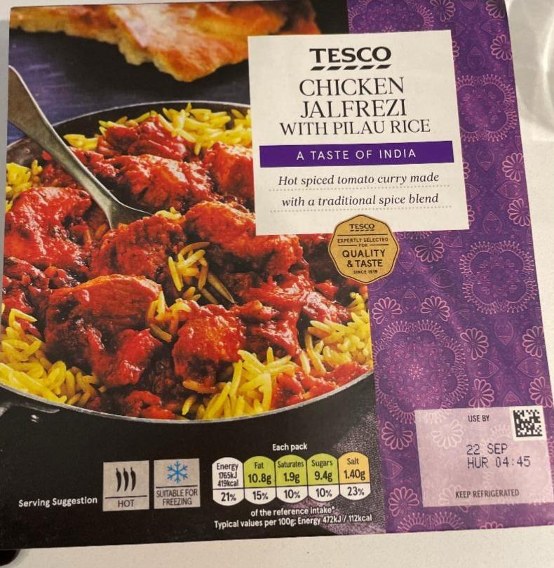 Fotografie - Chicken jalfrezi with pilau rice Tesco