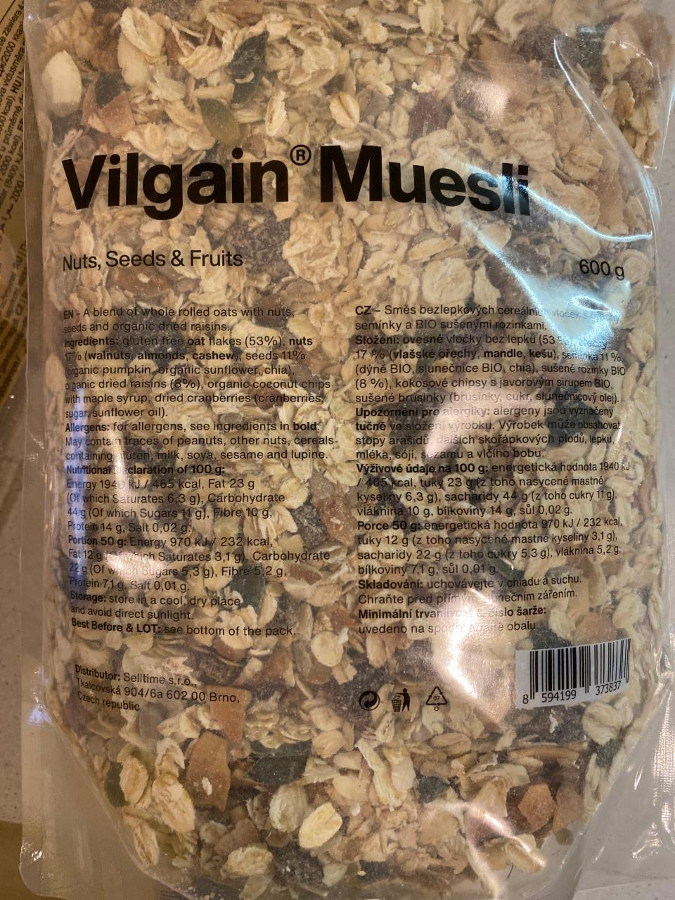 Fotografie - Muesli Nuts, Seeds & Fruits Vilgain