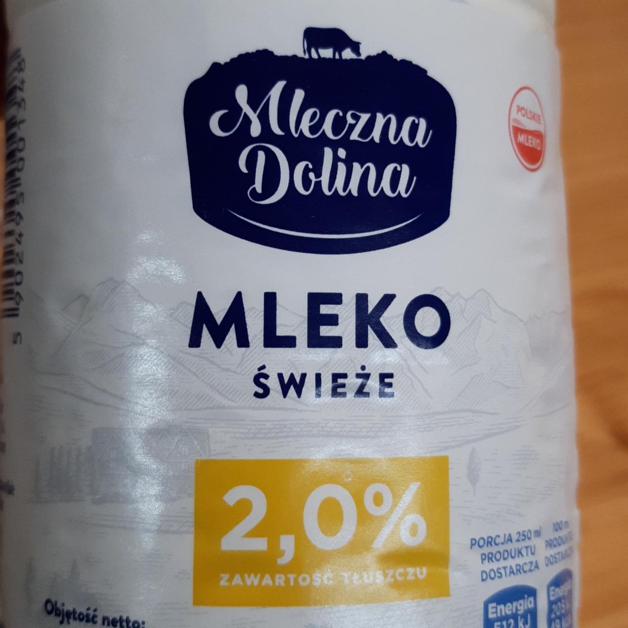 Fotografie - Mleko swieze 2% Mleczna Dolina