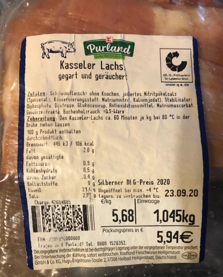 Fotografie - Kasseler Lachs gegart und geräuchert Purland