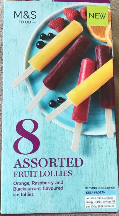 Fotografie - 8 Assorted Fruit Ice Lollies M&S Food