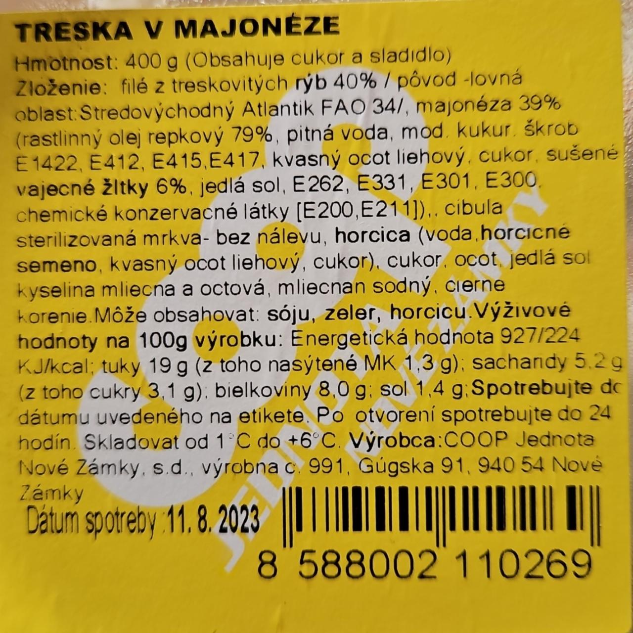 Fotografie - Treska v majonéze COOP Jednota