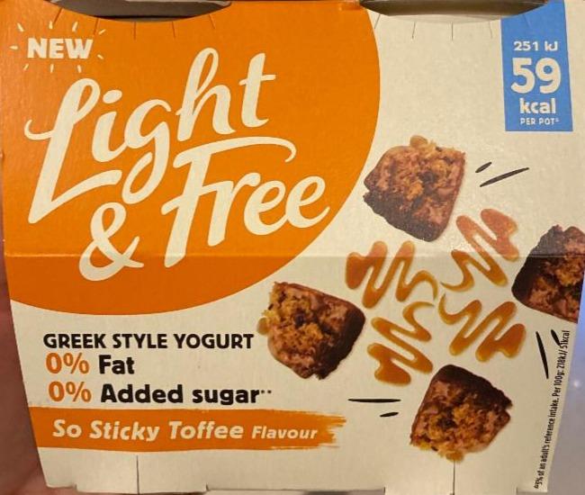 Fotografie - Greek Style Yogurt So Sticky Toffee Light & Free