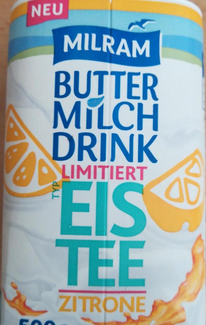 Fotografie - Buttermilch Drink Eistee Zitrone Milram