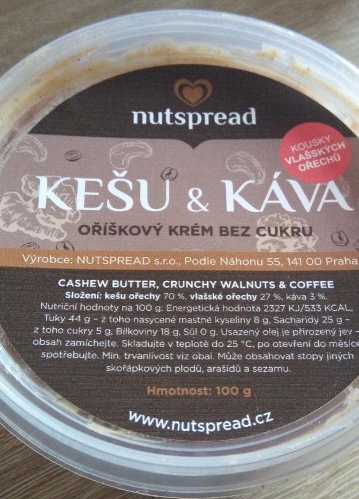 Fotografie - kešu & káva oříškový krém bez cukru Nutspread