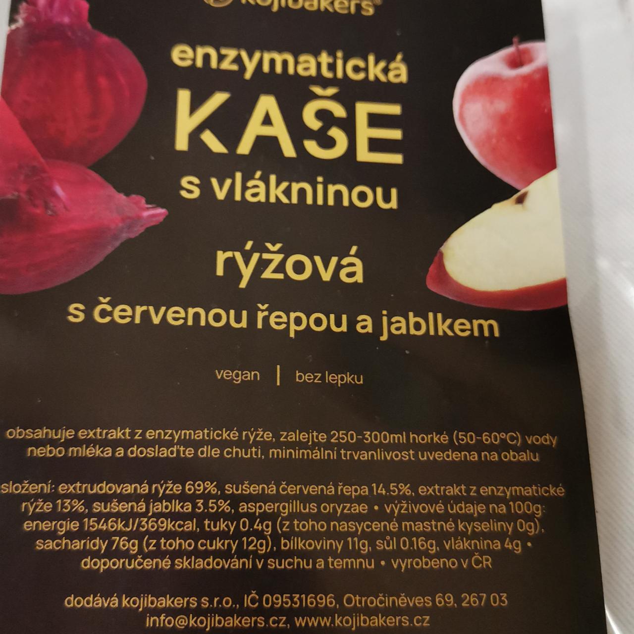 Fotografie - Enzymatická kaše s vlákninou rýžová s červenou řepou a jablkem Kojibakers