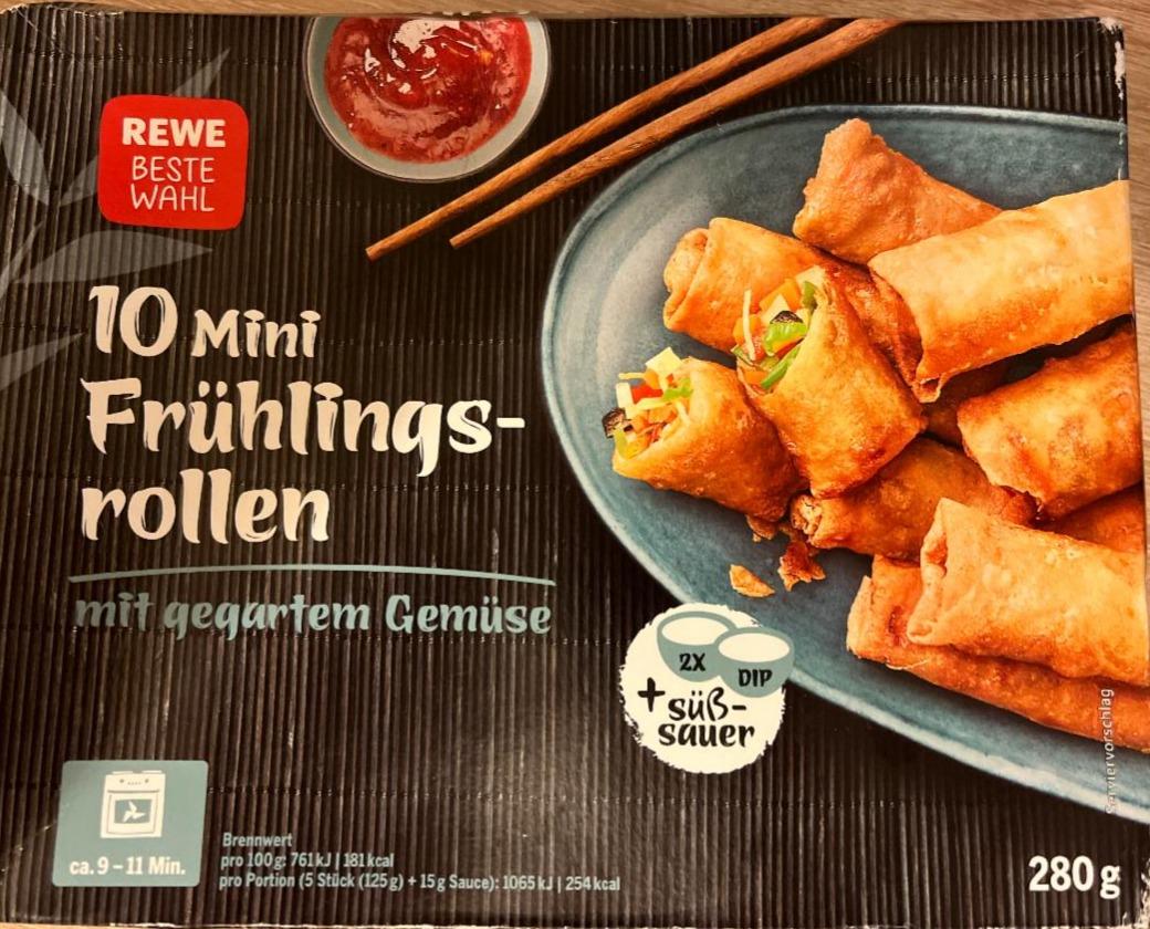 Fotografie - 10 Mini Frühlingsrollen mit gegartem Gemüse Rewe beste wahl