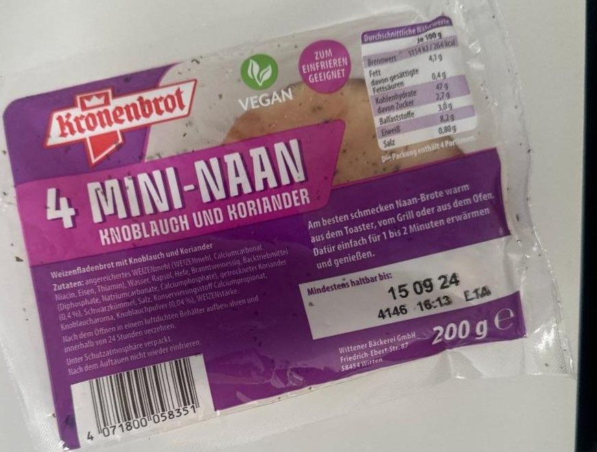 Fotografie - 4 mini-naan knoblauch und koriander Kronenbrot