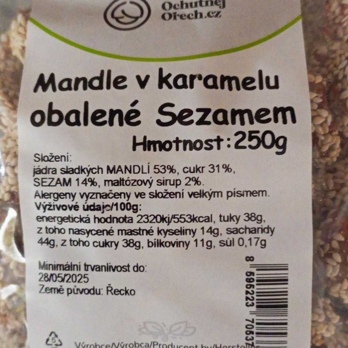 Fotografie - Mandle v karamelu obalené sezamem Ochutnejorech.cz