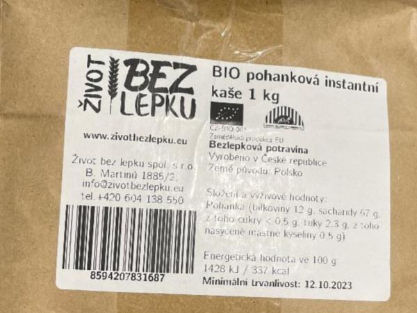 Fotografie - BIO pohanková instantní kaše Život bez lepku