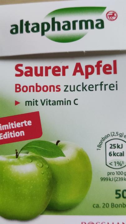 Fotografie - Saurer Apfel Bonbons zukerfrei altapharma