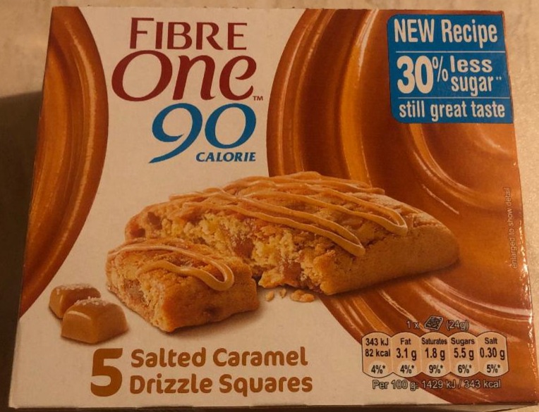 Fotografie - Fibre One 90 calorie 5 salted caramel drizzle squares