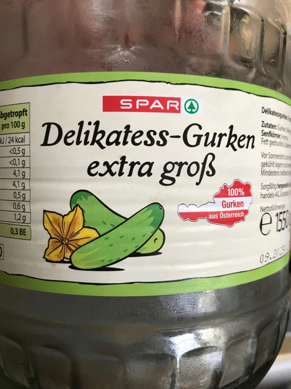 Fotografie - Delikatess-Gurken extra groß Spar