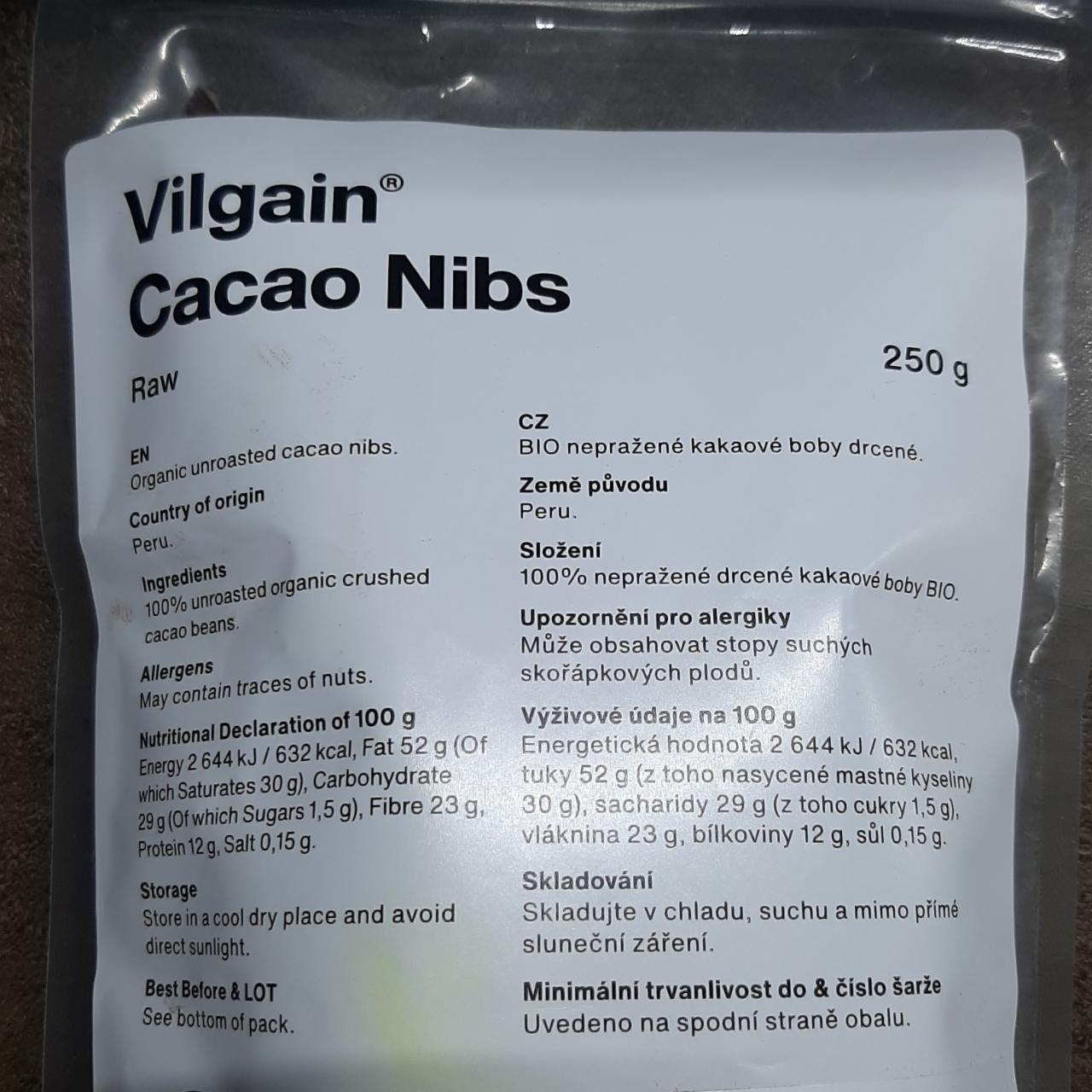 Fotografie - Cacao nibs RAW Vilgain