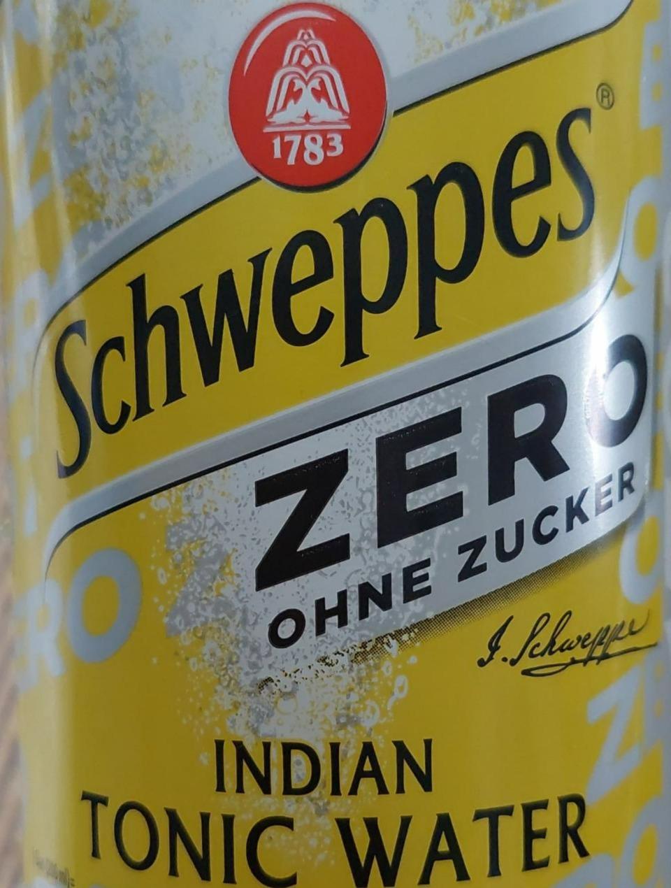 Fotografie - Tonic zero ohne zucker Schweppes