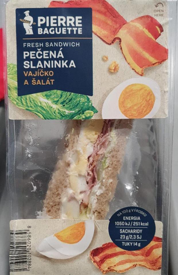 Fotografie - Fresh Sandwich pečená slaninka vajíčko a salát Pierre Baguette