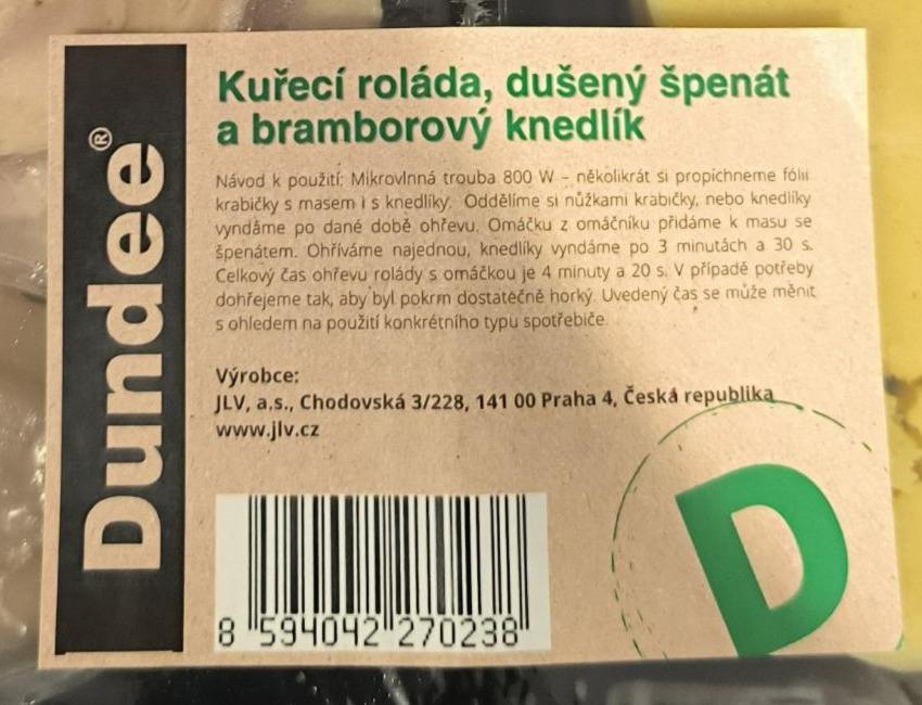 Fotografie - Kuřecí roláda, dušený špenát a bramborový knedlík Dundee