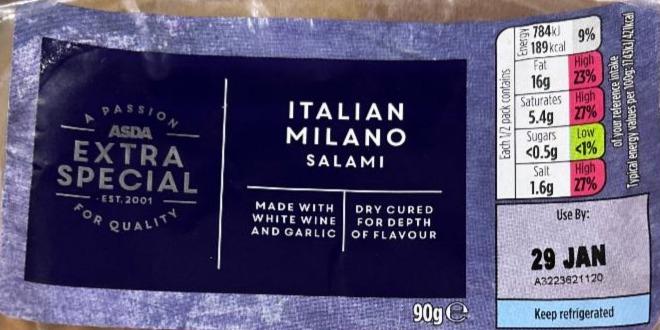 Fotografie - Italian Milano Salami Asda