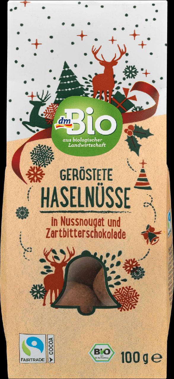 Fotografie - Geröstete Haselnüsse in Nussnougat und Zartbitterschokolade DmBio