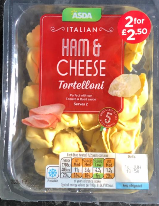 Fotografie - Tortellini ham & cheese Asda