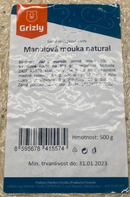 Fotografie - Mandlová mouka natural Grizly