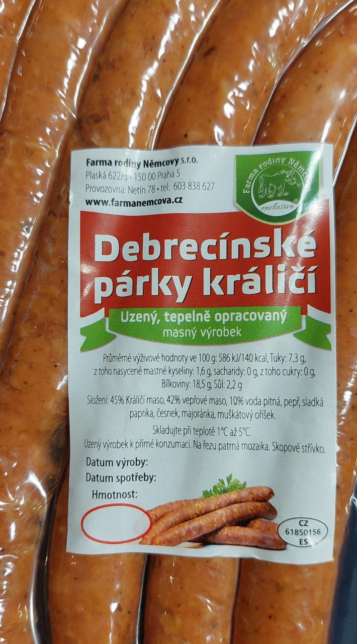 Fotografie - Debrecínské párky králičí Farma rodiny Němcovy