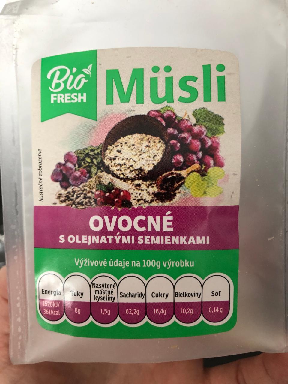 Fotografie - BIO Müsli ovocné s olejnatými semienkami Fresh