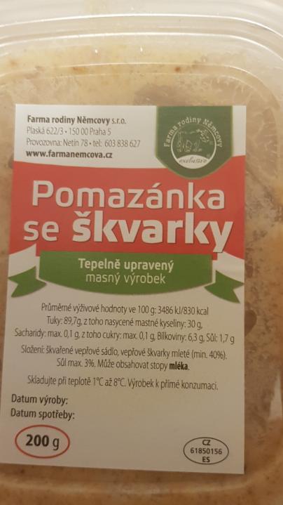 Fotografie - Pomazánka se škvarky Farma rodiny Němcovy