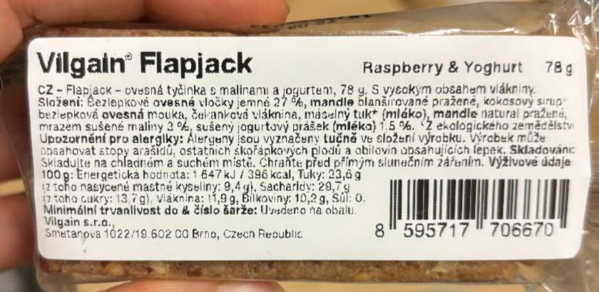 Fotografie - Flapjack Raspberry & Yoghurt Vilgain