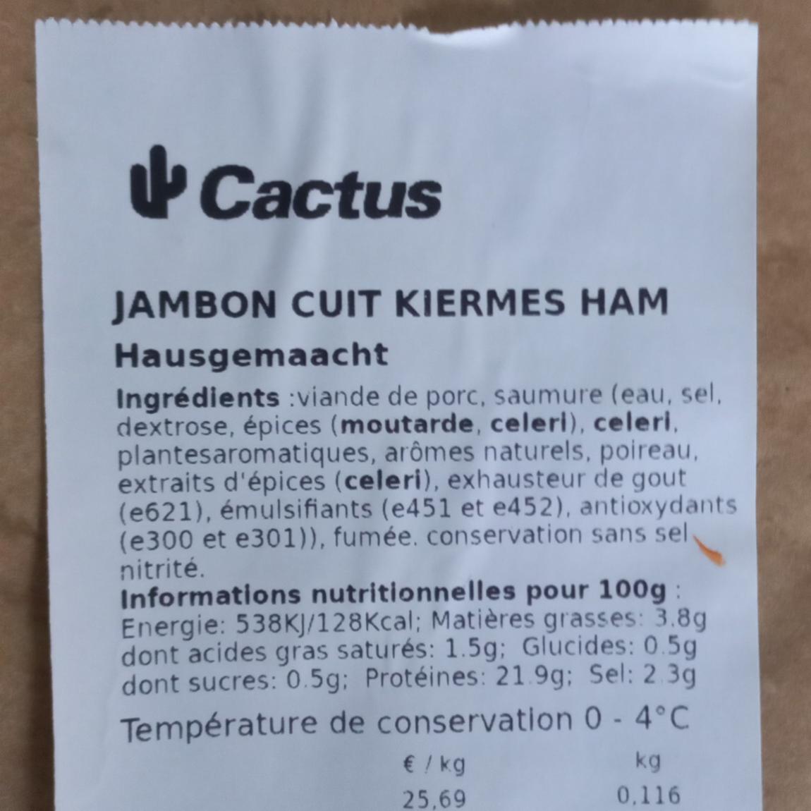 Fotografie - Jambon Cuit Kiermes Ham Cactus