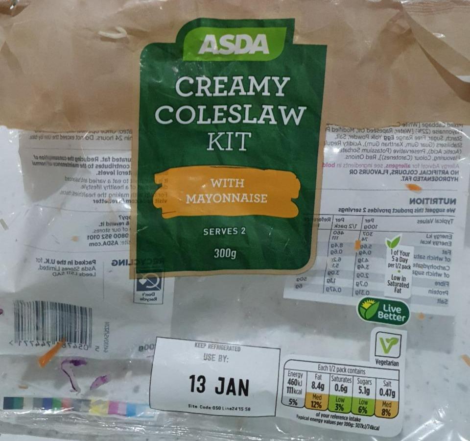 Fotografie - Creamy Coleslaw Kit Asda