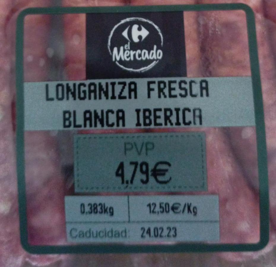 Fotografie - Longaniza Fresca Blanca Iberica Carrefour el Mercado