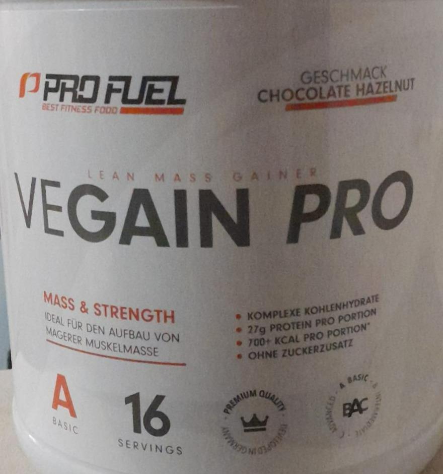 Fotografie - Lean mass gainer vegain pro chocolate hazelnut Pro Fuel