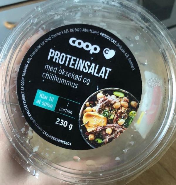 Fotografie - Proteinsalat med oksekød og chilihummus Coop