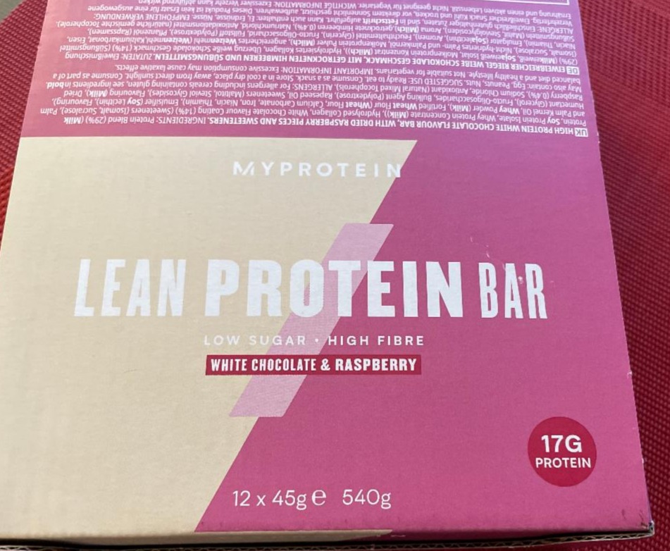 Fotografie - LEAN PROTEIN BAR - white chocolate a raspberry