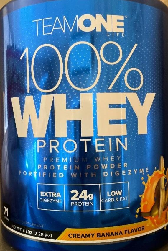 Fotografie - 100% Whey protein Creamy banana flavor TeamOne