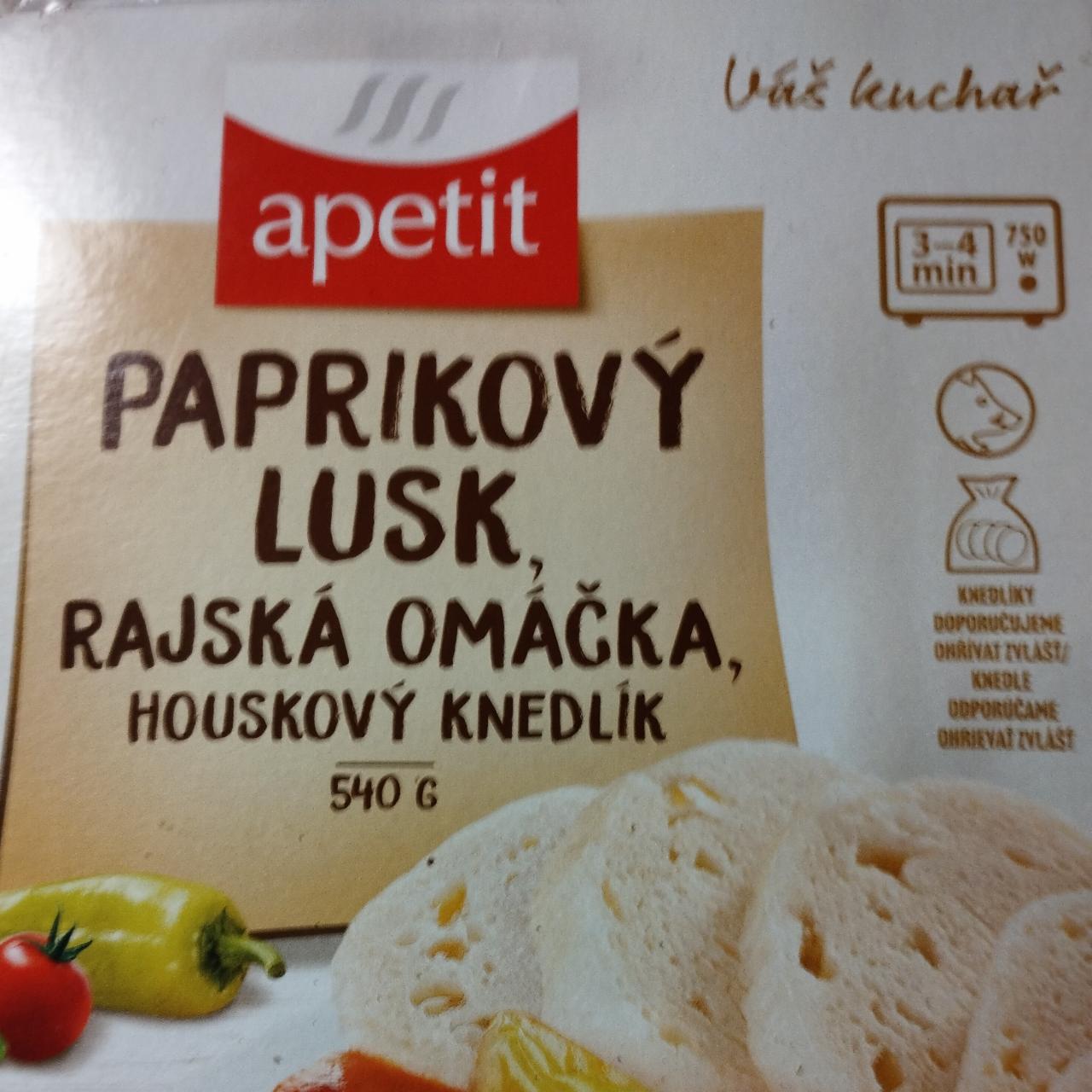 Fotografie - Paprikový lusk, rajská omáčka, houskový knedlík Apetit