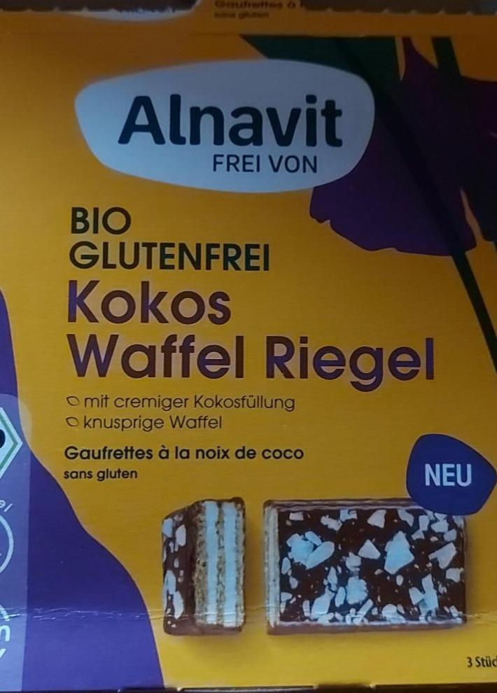 Fotografie - Bio Glutenfrei Kokos Waffel Riegel Alnavit