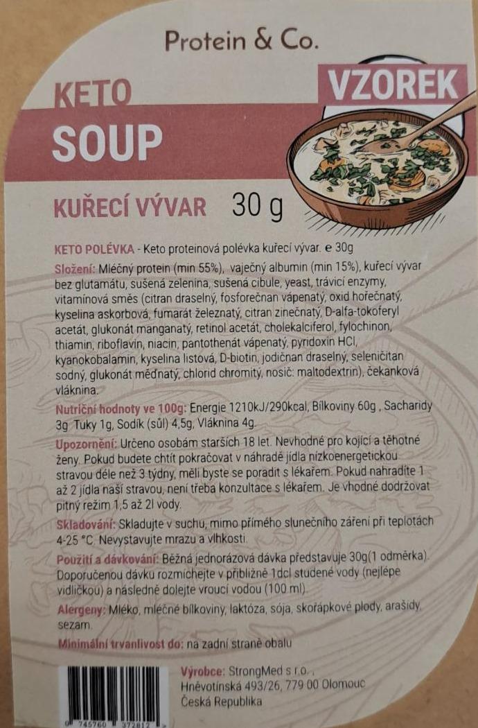 Fotografie - Keto Soup Kuřecí vývar Protein & Co.