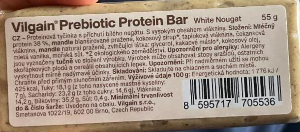 Fotografie - Prebiotic Protein Bar White nougat Vilgain