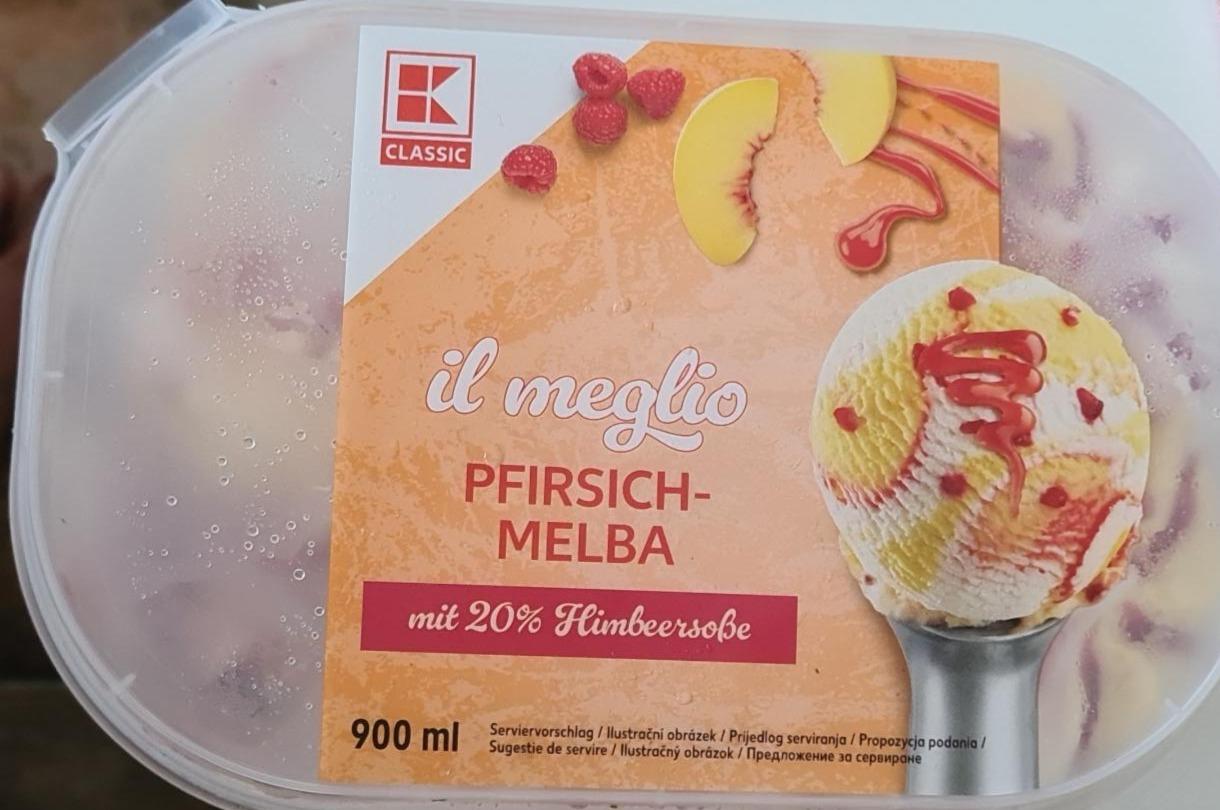 Fotografie - Zmrzlina pfirsich melba mit 20% himbeersosse K-Classic