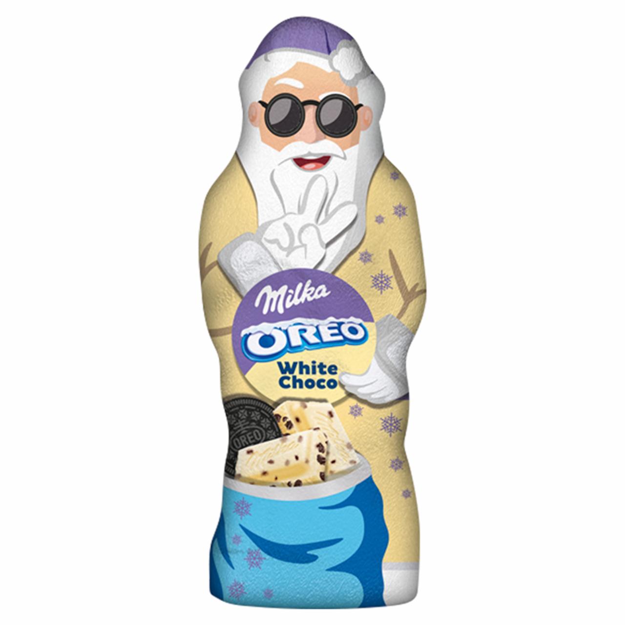 Fotografie - Santa figurka bílá čokoláda a kousky Oreo sušenky Milka