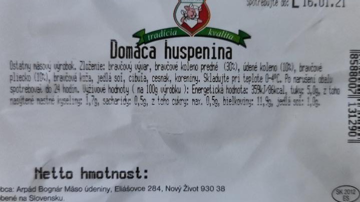 Fotografie - Domáca huspenina Bognár mäso