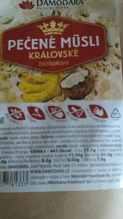 Fotografie - pečené musli královské bezlepkové