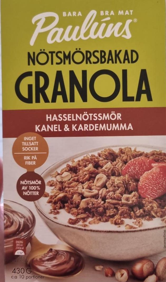 Fotografie - Nötsmörsbakad Granola hasselnötssmör, kanel & kardemumma Paulúns