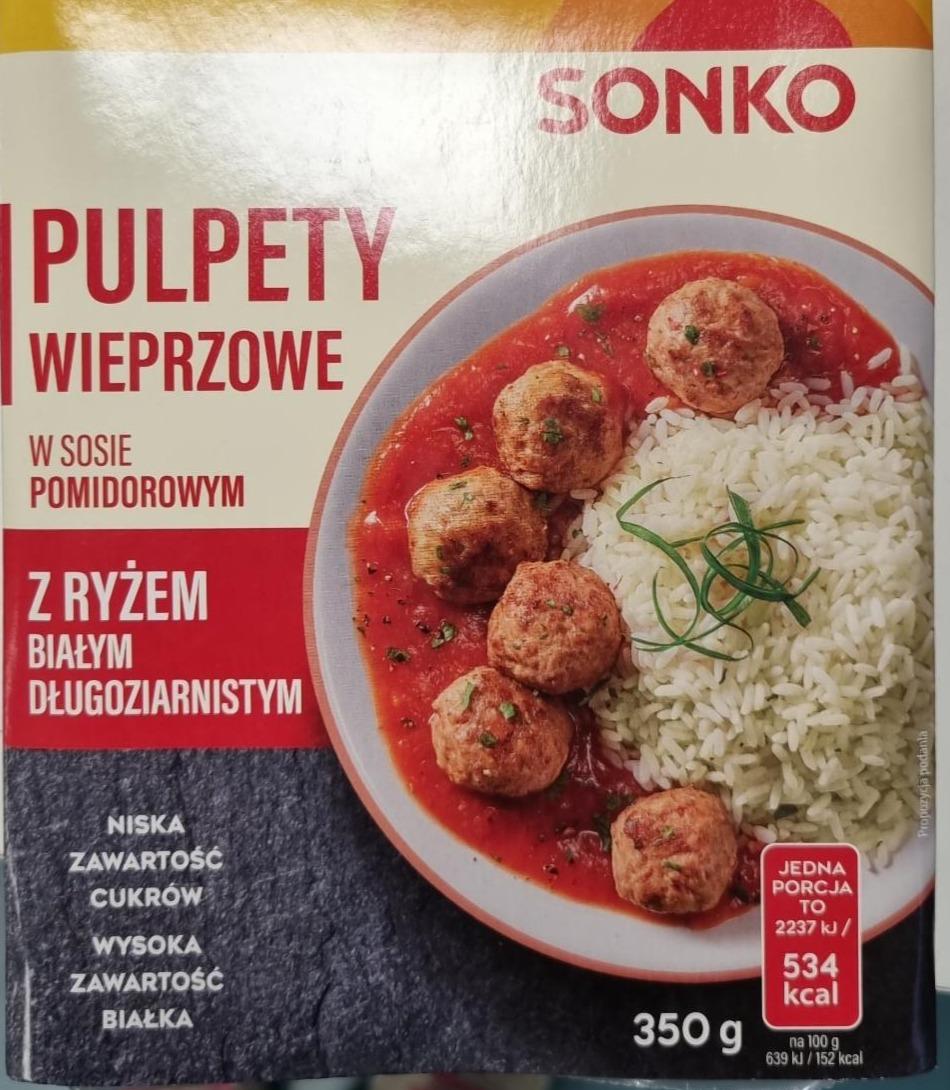 Fotografie - Pulpety wieprzowe w sosie pomidorowym z ryzem bialym dlugoziarnistym Sonko