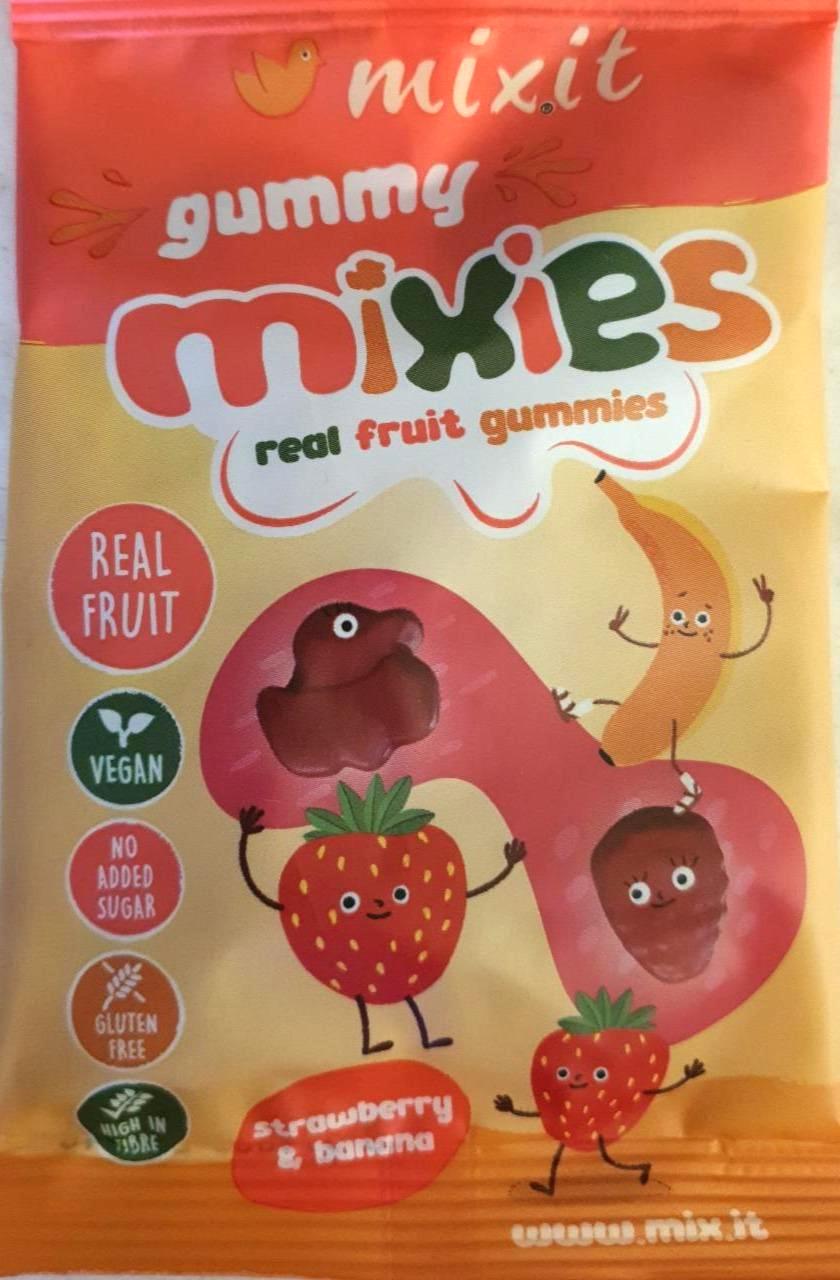 Fotografie - Gummy mixies real fruit gummies strawberry & banana Mixit