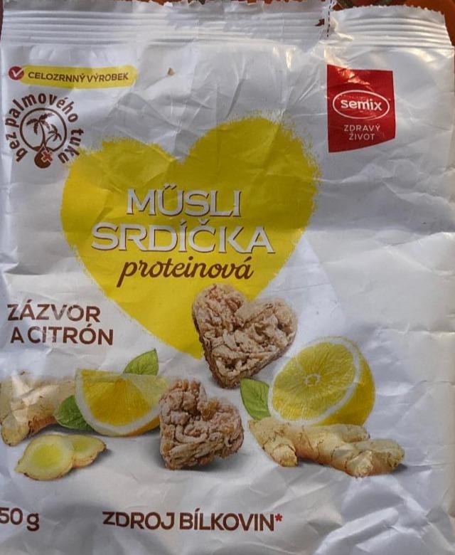 Fotografie - Müsli Srdíčka proteinová zázvor citron Semix