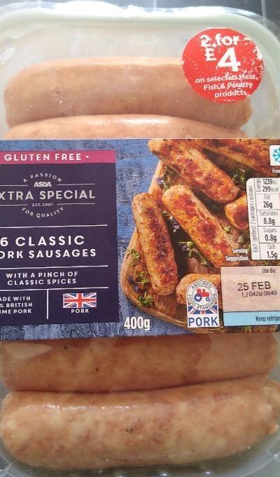 Fotografie - Classic Pork Sausages Asda